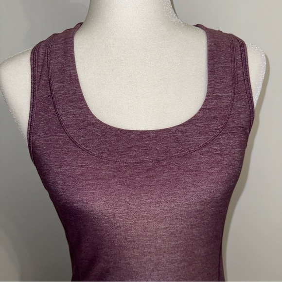 Lululemon Dash Tank Top Heathered Purple Size 8 Ruffle Back Sleeveless Stretch - Picture 2 of 7